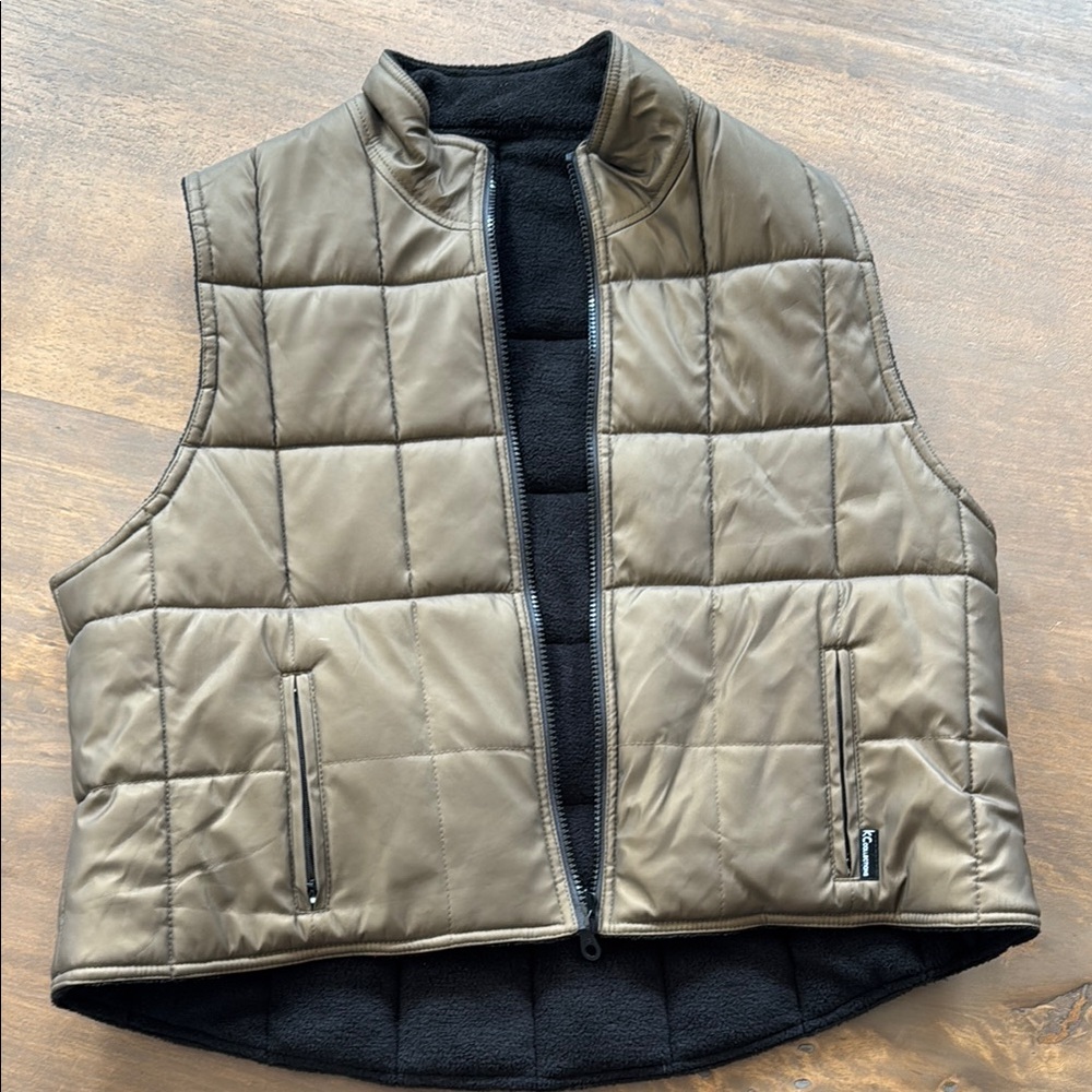 Bronze Reversible Quilted Vest with Insulated Design